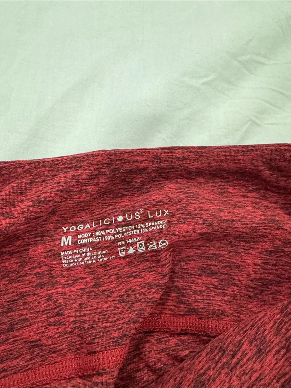 Yogalicious Black & Red Heather Leggings Duo size medium